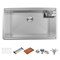 Ruvati 32in. Glass Rinser and Sink Combo Workstation Ledge Undermount 16 Gauge SS Kitchen Sink Single Bowl RVH8512 - alternate 2